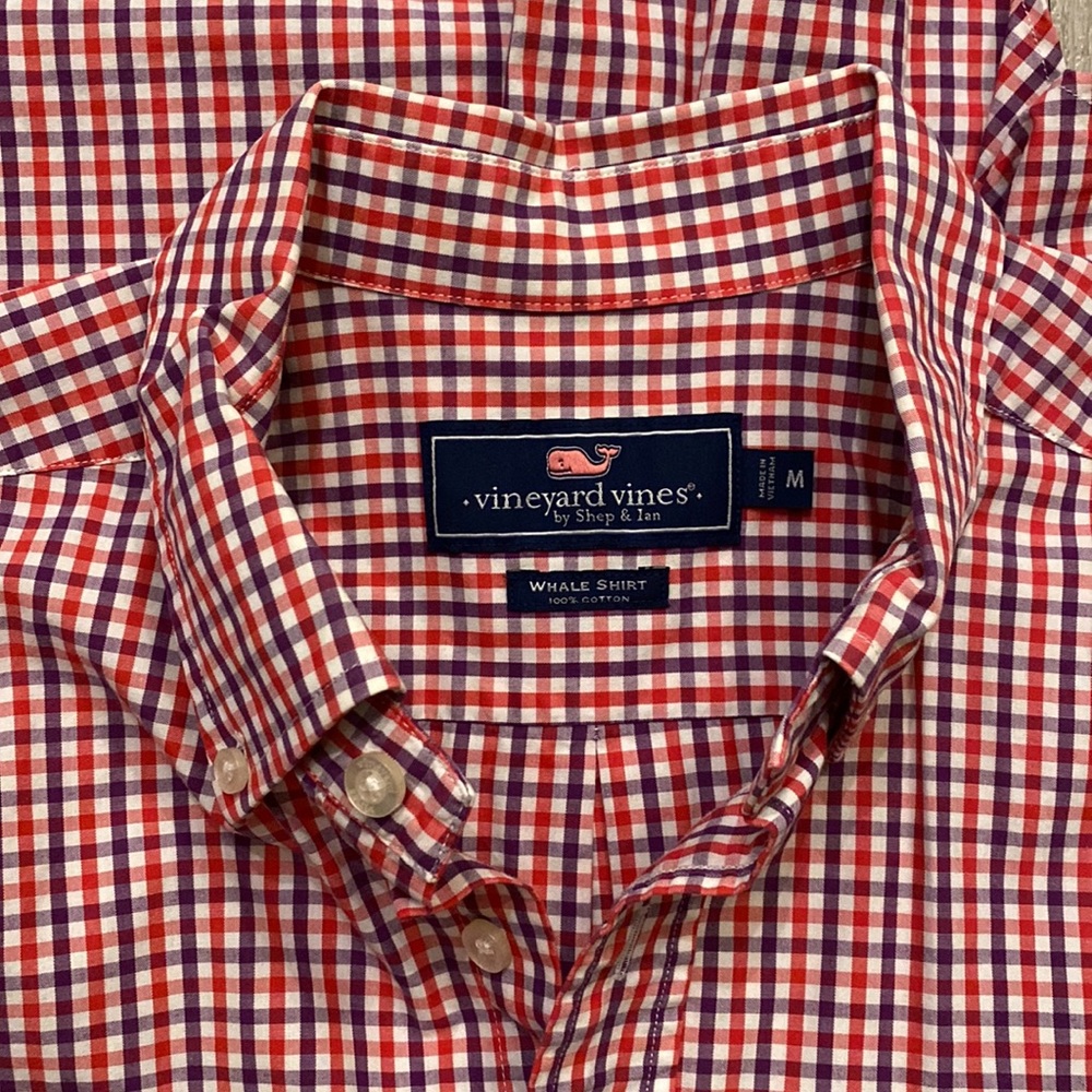 Plaid Vineyard Vines Whale Button Down Shirt - Picture 3 of 3